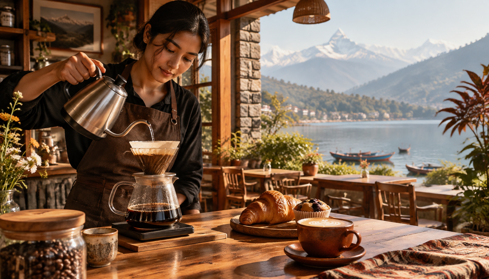 Lakeside coffee at Phewa Cafe
